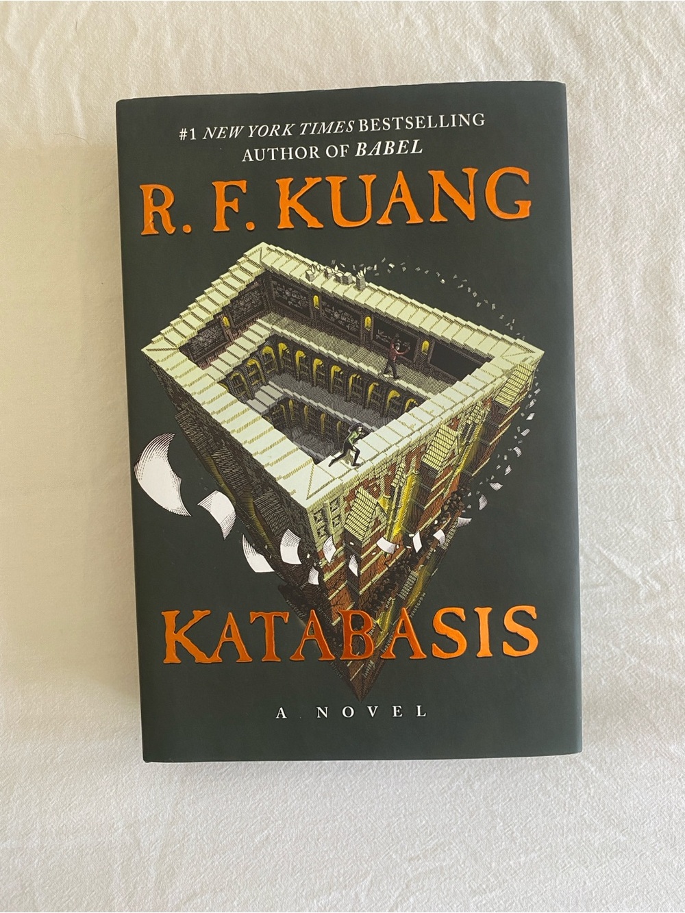 Katabasis by R.F. Kuang hardcover book with sprayed edges